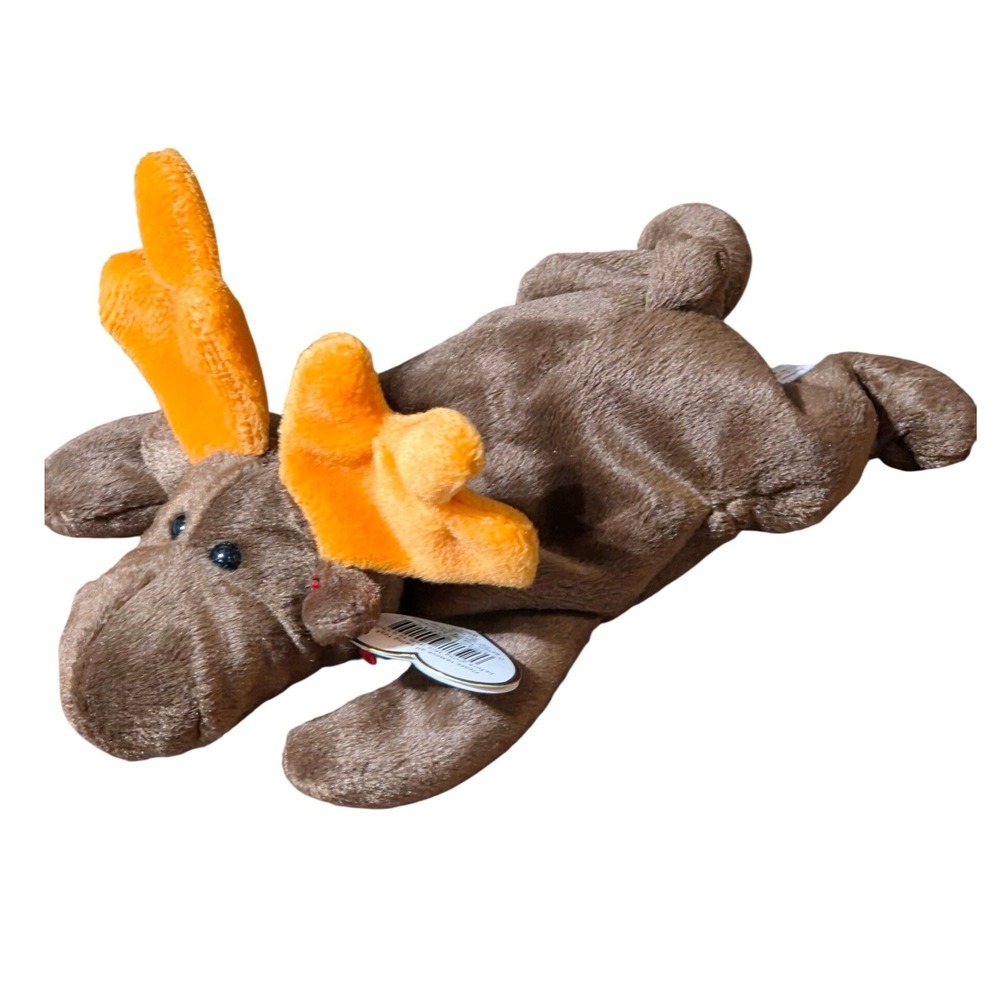 Ty Beanie Baby Chocolate Moose OS Brown 1993 Vintage Plush label with errors